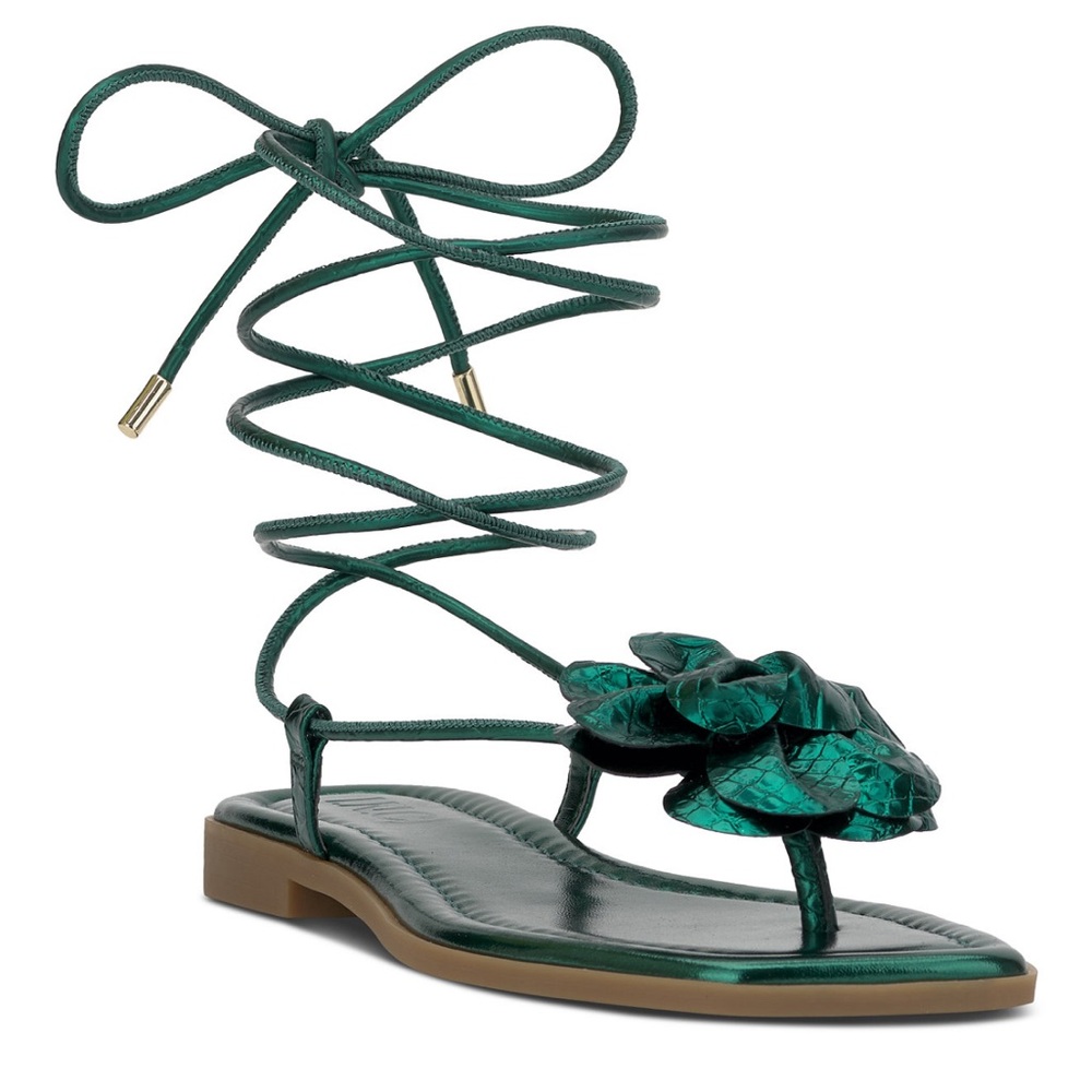New I.N.C. International Concepts Gilma Flower Lace-Up Flat Sandals - Picture 1 of 10
